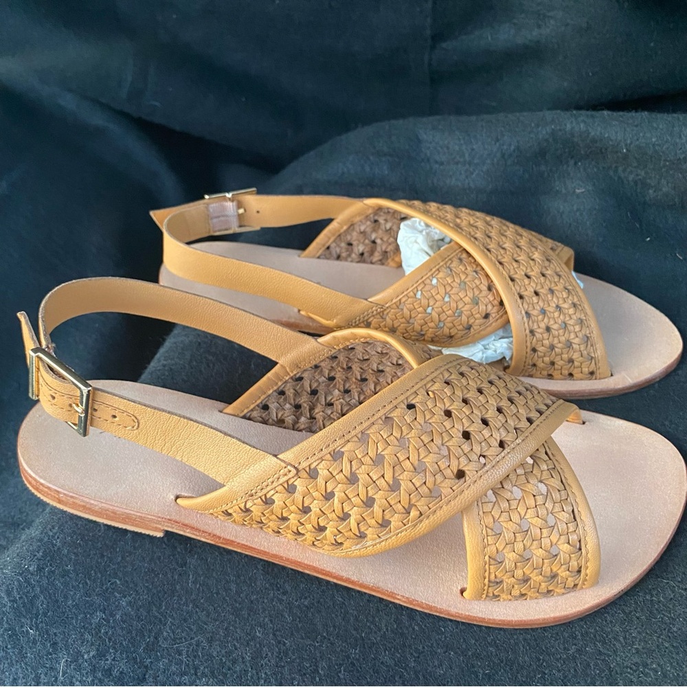 Anthropologie / New Women's Tan Woven Sandals. - Picture 1 of 10